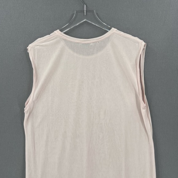 EQUIPEMENT Shirt Womens Small Light Pink Sheer Drapey Crew Neck Muscle tee Tank - Picture 4 of 15